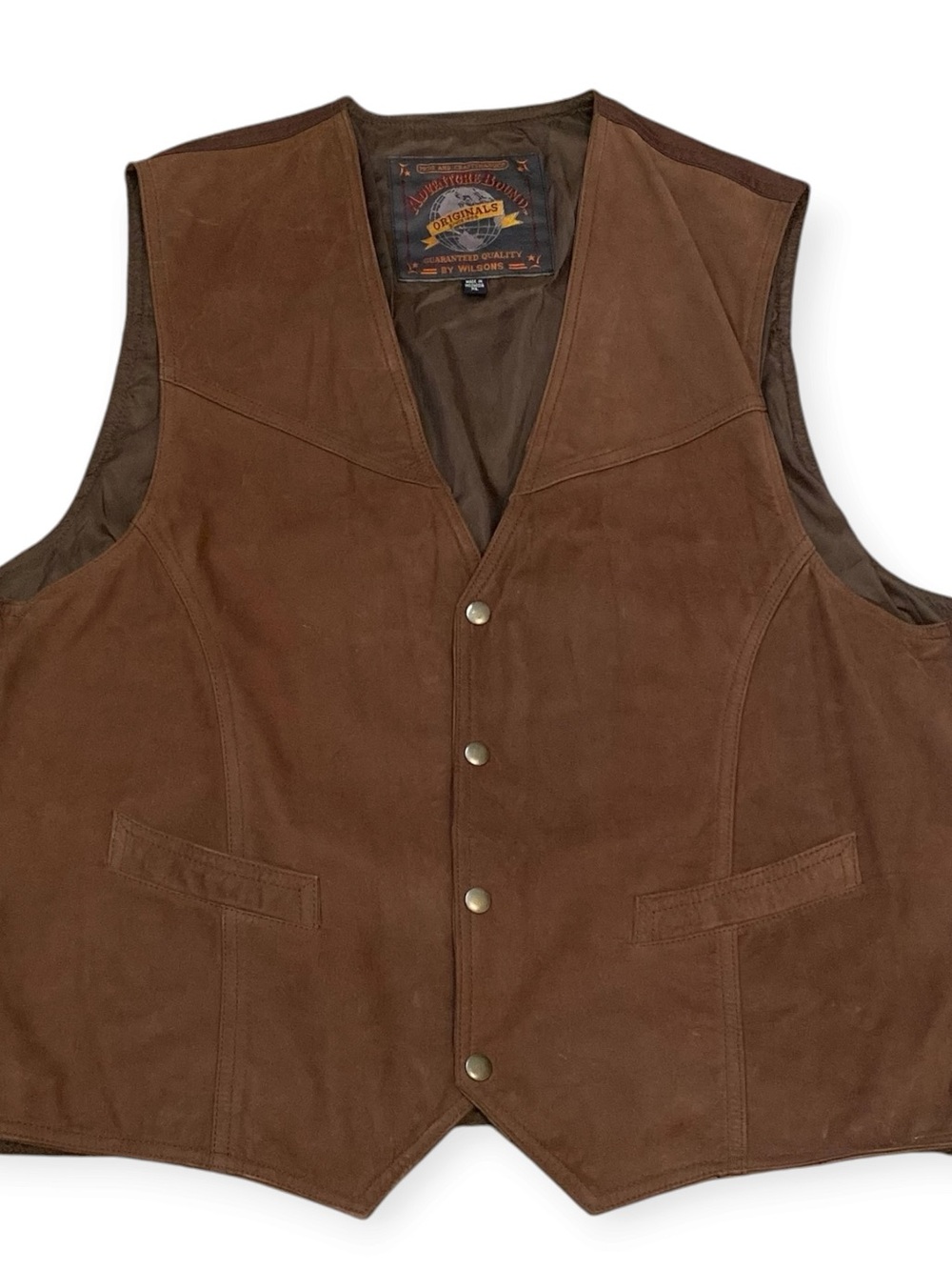 Adventure Bound Originals Wilsons Leather Vest, Men’s XL, Brown